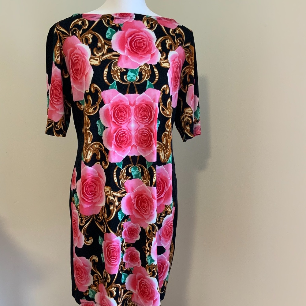 Shelby Palmer floral  black/ pink dress size 10